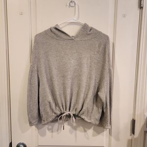 L Space Gray Waffle Knit Sweater Sz XS